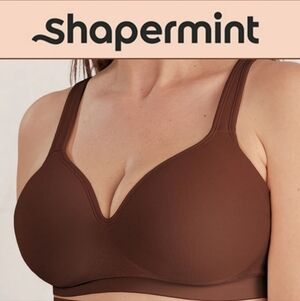 NWT Shapermint Essentials Sweetheart Wireless Contour Bra - Medium Chocolate